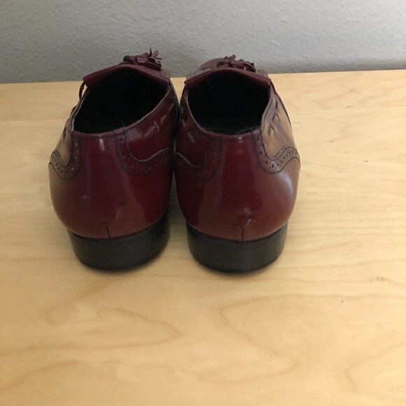 Vintage DANIELE FERRADINI Burgundy Wingtip Loafers Women's 8.5 - 9 Made in Italy - Picture 5 of 10
